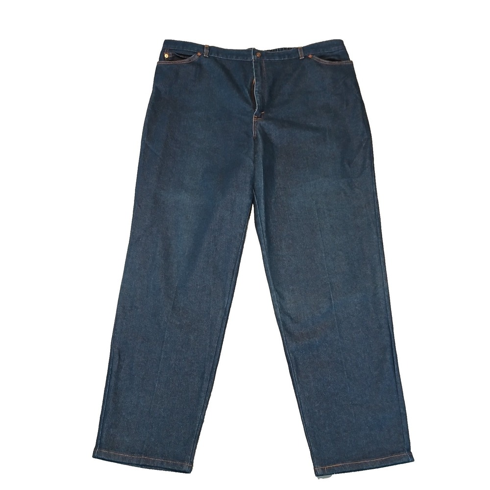 Levis Women's Blue‎ Dark Denim Stretch Jeans Size 42x29 Back Elastic Waistband